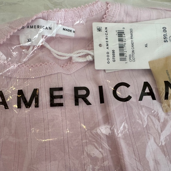 Good American Pointelle Baby T in X-LRG NWT in PINK - Picture 3 of 4